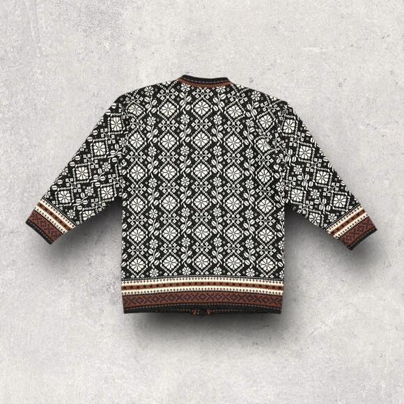 ★ Skjaeveland of Norway Geometric Fair Isle Knit Button Up Cardigan Sweater ★ - Picture 4 of 8